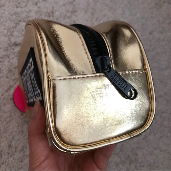 NEW Victoria’s Secret Pink Gold Cosmetic Bag - Picture 7 of 7
